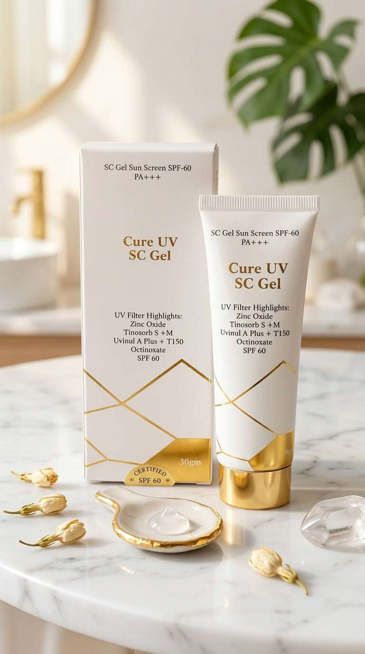 Glowvana Cure UV SC Gel lightweight sunscreen gel oily skin Pakistan